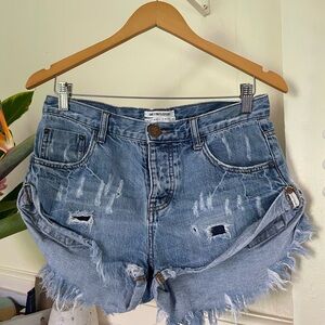 One X Oneteaspoon Denim Shorts x Bandits